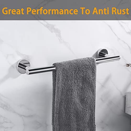 Nolimas Polished Chrome Bath Towel Bar Single Bars Towel Rack Rod Classic Wall - Image 5