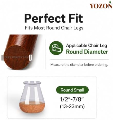 YOZON Chair Leg Floor Protectors Felt Silicone Caps Strengthen Bottom - Image 4