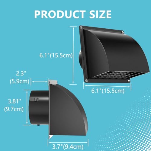 HG Power 2 Pcs 4 Inch Dryer Vent Cover Outside - Image 4