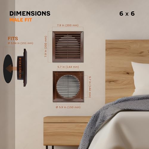 Brown 6" Inch Ventilation Grille - Image 2