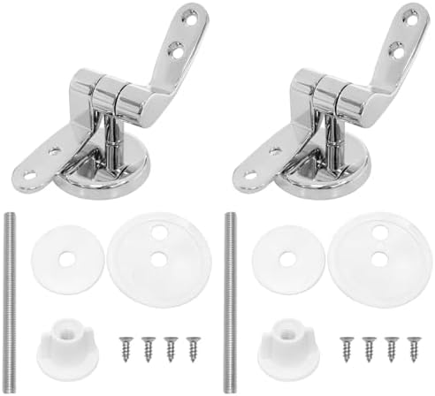 1 Pair Toilet Seat Hinges Replacement, Adjustable Aluminum Alloy Kit by Unknown