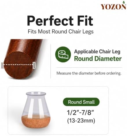 YOZON Chair Leg Floor Protectors Silicone Caps Felt Strengthen Bottom - Image 3