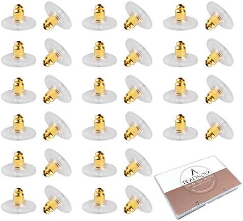 BEADNOVA Earring Backs Replacements Hypoallengeric Gold Plated Pierced Earring by BEADNOVA