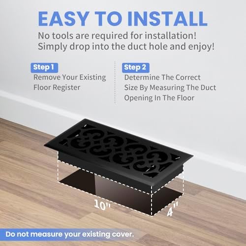 Howeall 4x10 Inches 2 Pack Heavy Duty Walkable Floor Register Easy Adjust Air - Image 6