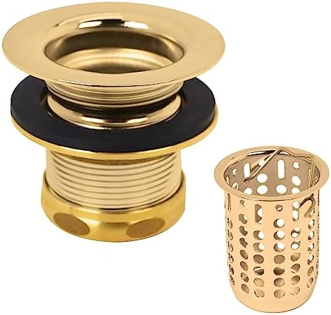 Westbrass Junior Basket Style Bar Sink Strainer, Polished Brass by Westbrass