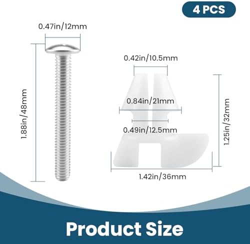 4 Pack Toilet Seat Bolts & Screws - Image 2