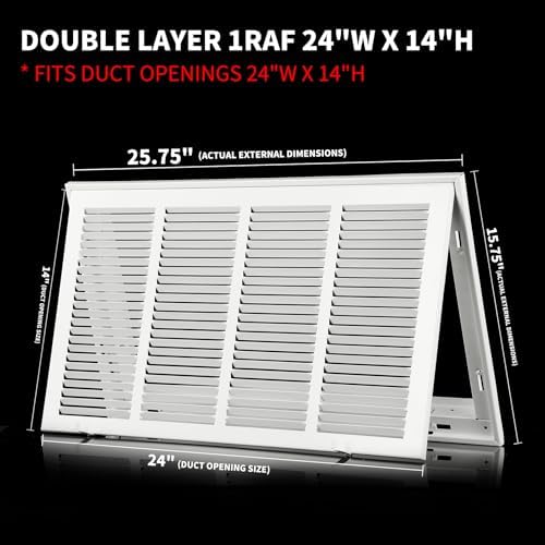 24x14 Return Air Grille, Steel Air Return Vent Cover - Image 4