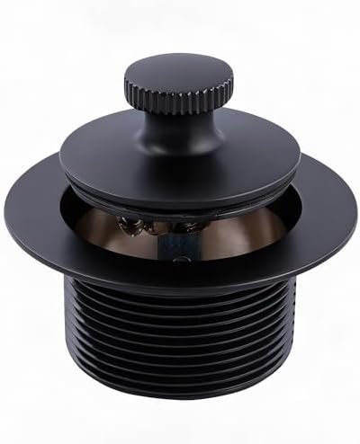 SUPPLYGIANT 1-1/2 in Lift & Turn Bathtub Drain Stopper Assembly, Matte Black by SupplyGiant