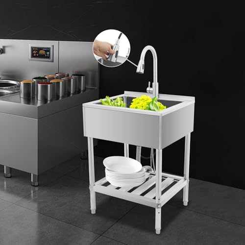Single Bowl Laundry Tub, Freestanding Utility Sink - Image 3