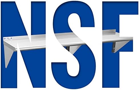 Hally Stainless Steel Wall Mount Shelf 14 x 60 in, NSF Commercial Shelving - Image 4