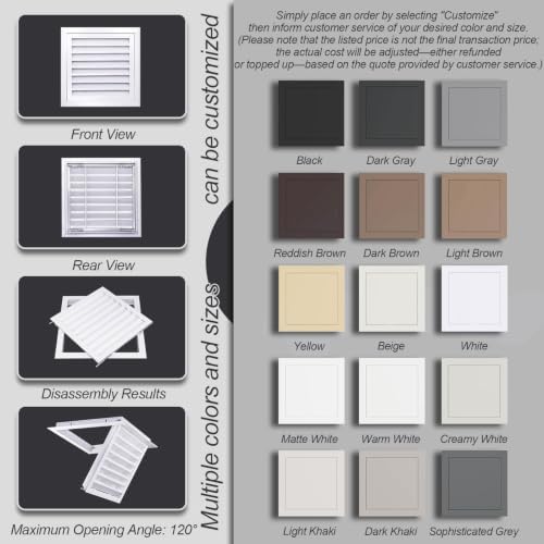 White Air Return Grille, Aluminum Access Panel - Image 6