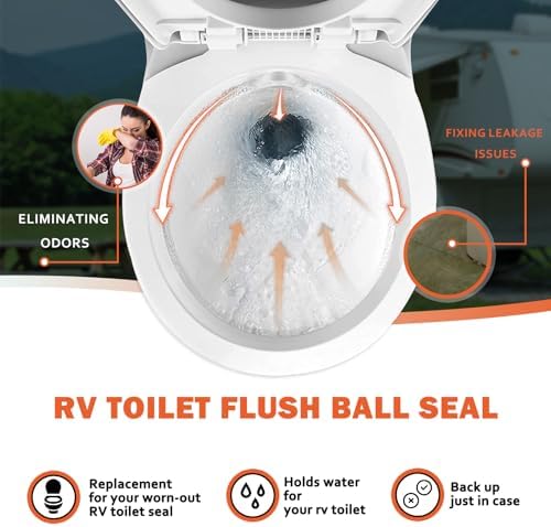 RV Toilet Seal for Dometics 300 310 320, Rubber Flush Ball Gasket, 2 Pack - Image 2
