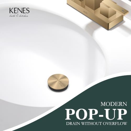 KENES 2 Pack Champagne Bronze Pop Up Bathroom Sink Drain Without Overflow - Image 2