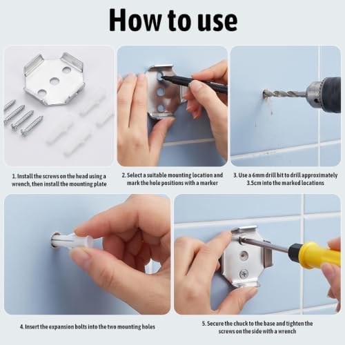 2 Pcs Towel Bar Replacement Parts Bathroom Hardware Bracket - Image 5