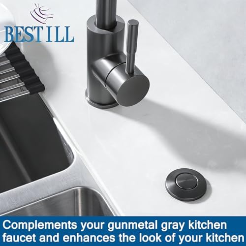 Garbage Disposal Air Switch Kit, Gunmetal Gray Sink Top On/Off Push Button - Image 2