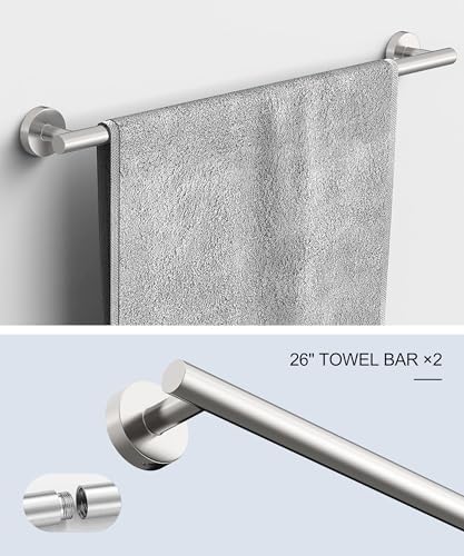 12 Pcs Brushed Nickel Bathroom Hardware Accessories Set - Image 2