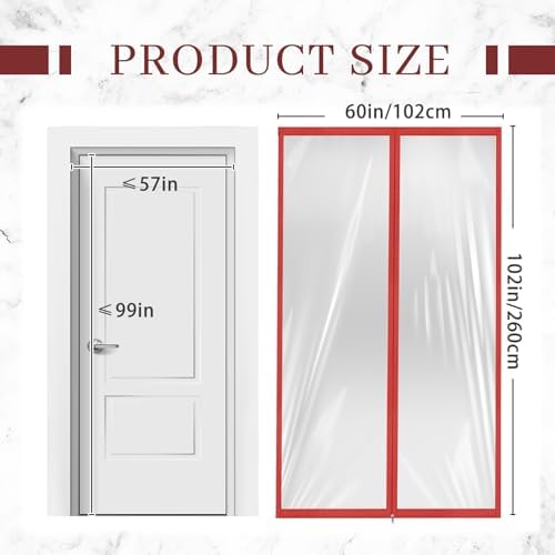 Amylove Zipper 60 x 102 Inch Dust Barrier Door Kit, 5 x 8.5 ft - Image 2