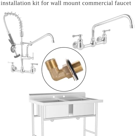 Wall Mount Commercial Faucet Installation Kit, Lead-Free Backsplash Mount Set - Image 5