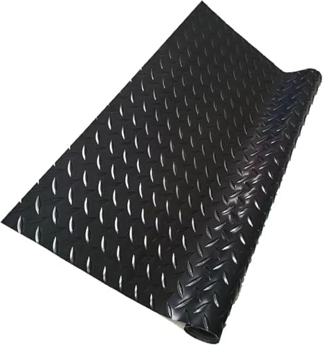 Garage Floor Mat Black 0.6×1m, Flooring Roll Diamond Plate PVC Rubber Trailer by Unknown