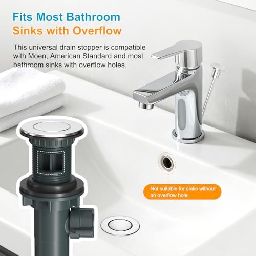 Hibbent 2 Pack Bathroom Sink Drain Assembly - Image 3
