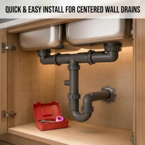 1-1/2" Double Kitchen Sink Drain Kit - Image 5