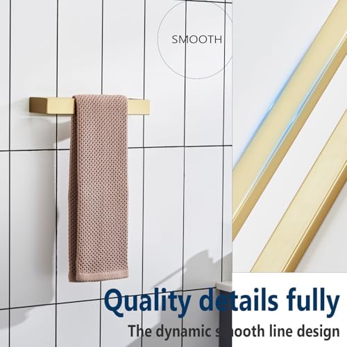 KOKOSIRI Towel Rings Brushed Gold Hand Towel Bars 9-Inch Kitchen Towel Rack - Image 3
