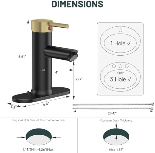 Bathroom Faucet for 1 or 3 Holes - Image 2