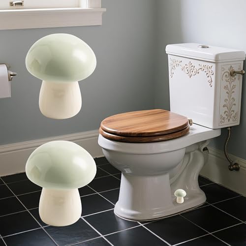 BEUNAIZER Ceramic Mushroom Toilet Bolt Covers, Decorative Caps by BEUNAIZER