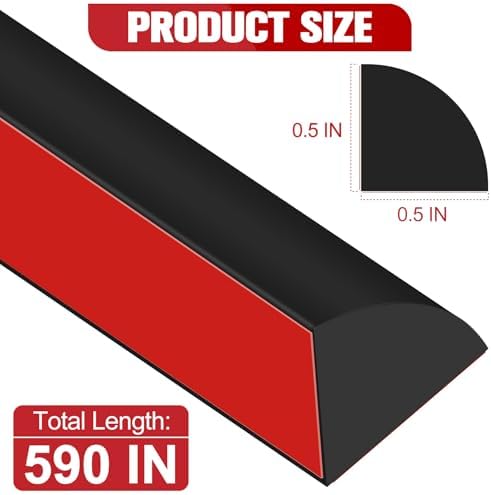 ToLanbbt Flexible Quarter Round Molding, 590 Inch Peel and Stick Rubber Trim - Image 2