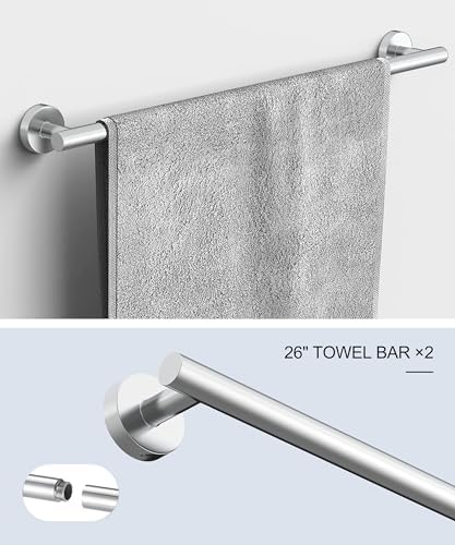12 Pcs Chrome Bathroom Hardware Accessories Set SUS304 Stainless Steel - Image 2