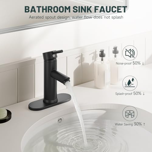 2 Pack Bathroom Faucet for 1 or 3 Holes, Matte Black - Image 5