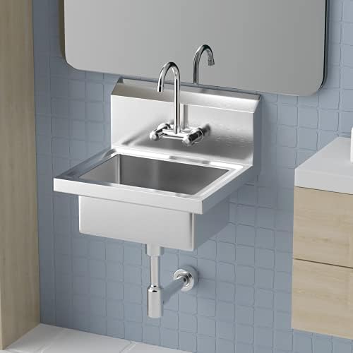 Bonnlo Upgraded Commercial Hand Wash Sink Stainless Steel Prep/ Bar Sinks by Bonnlo