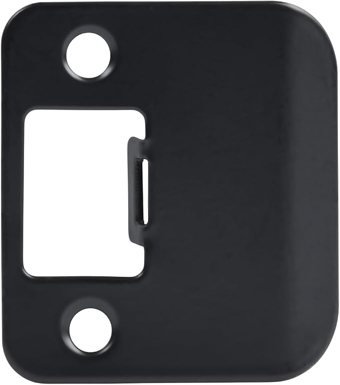 Matte Black 1-1/2" Inch Extended Lip Strike Plate Round Radius Corners by Designers+Impressions