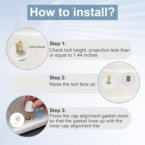 6 Packs Toilet Bolt Caps with Washers - Image 6