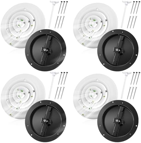 Therwen 4 Set 6 Inch Round Ceiling Diffuser Vent Cover by Therwen