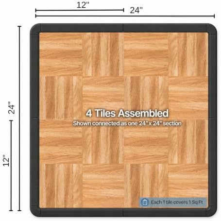 Flooring Inc's 3/8" Thick Interlocking Lightweight Plastic Practice Dance Floor - Image 5