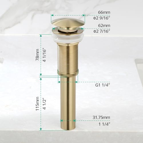 Lefton Pop-up Bathroom Sink Drain Stopper Without Overflow - Image 2
