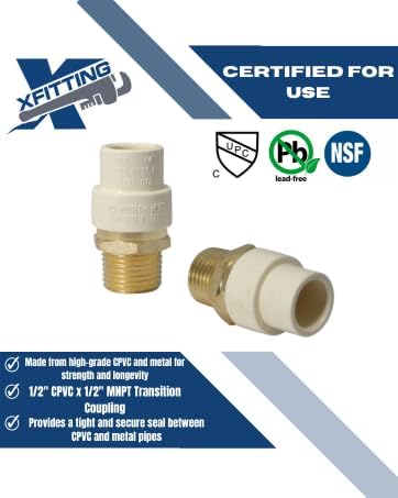 25 Pack XFITTING 1/2" Male CPVC Adapter, 1/2 MNPT CPVC Coupling - Image 6