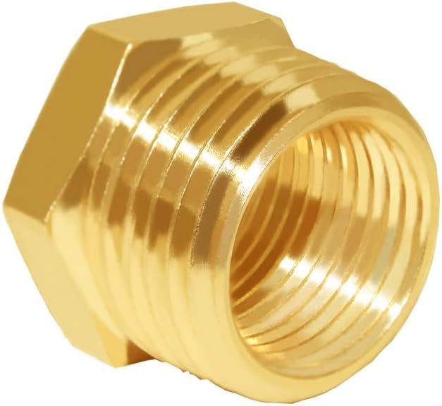 Hooshing 6PCS Brass Reducer Hex Bushing 1/2" NPT Male x 3/8" NPT Female | Heavy - Image 4