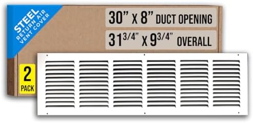 Fits 30x8 Duct Opening | Steel Return Air Grille by Handua | Vent Cover Grill by Handua