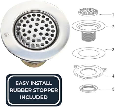 Nantucket Sinks 3 Inch Utility Commercial Sink Grid Drain, Chrome Finish - Image 4