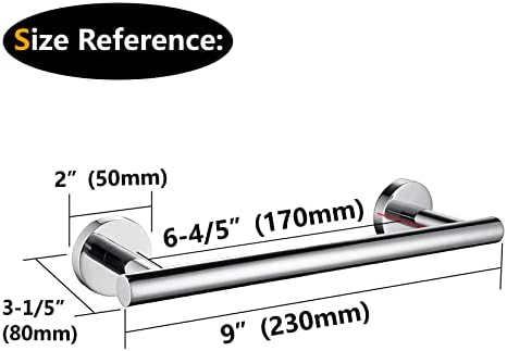 Nolimas Polished Chrome Bath Towel Bar Single Bars Towel Rack Rod Classic Wall - Image 3