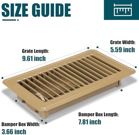 VOISEN Floor Register 4x8, 4 Pack Brown Floor Vent Covers - Image 2