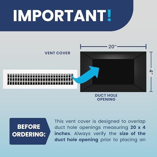 20" x 4" Duct Hole Adjustable Vent Cover - Image 4