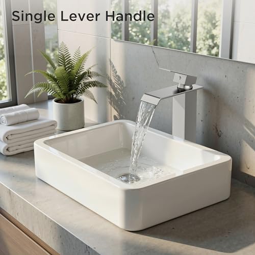 FORIOUS Vessel Bathroom Sink Faucet 1 Hole Single Handle Brushed Nickel - Image 2