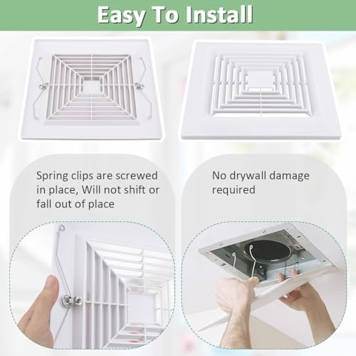 12x12 Bathroom Exhaust Fan Cover, Ceiling Vent Grille - Image 3