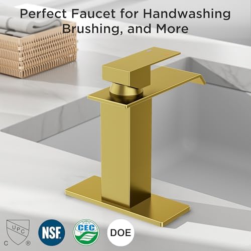 FORIOUS Bathroom Faucet 1 Hole Single Handle Vanity Faucets Brushed Gold - Image 7