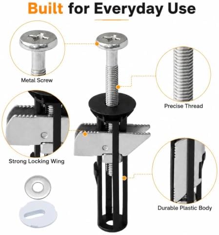 Heavy Duty Toilet Seat Fastener Bolt Kit, Toilet Seat Screws Replacement Kit - Image 4
