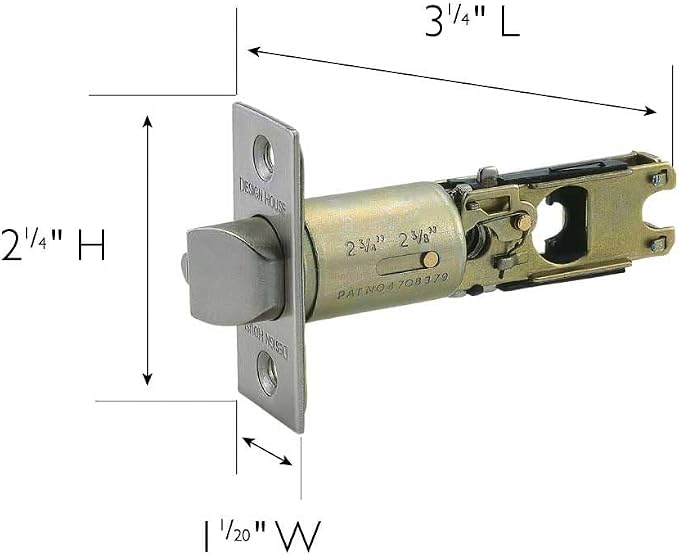 Design House Pro Series Entry Door Latch, Satin Nickel | 2-Way Adjustable - Image 2