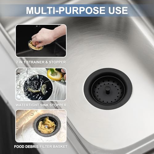 ZM Black Deep Locking Kitchen Sink Basket Strainer - Image 2